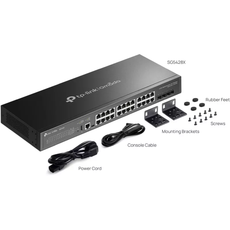 TP-Link Omada SG5428X valdomas L3 tinklo jungiklis 24x Gigabit 4x 10G SFP+
