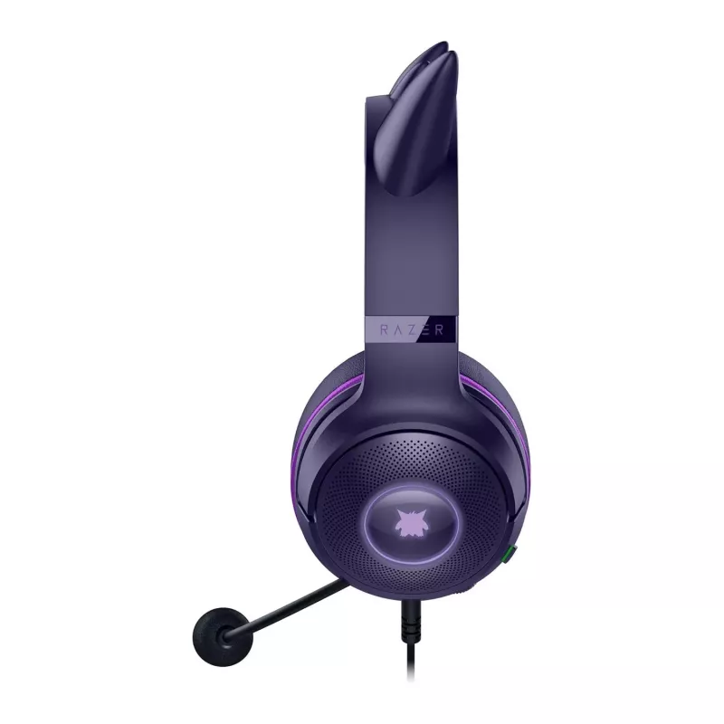 Ausinės Razer Kraken Kitty V2 - Pokemon Gengar Ed. laidinės, žaidimams, USB Type-A, rožinės