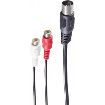 Garso laidas ShiverPeaks BS10201 0,2 m DIN (5 kontaktų) 2 x RCA juodas