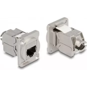 Tinklo modulis DeLOCK D-Type RJ45 Cat.6A moteriškas į LSA moterišką Nerūdijantis plienas