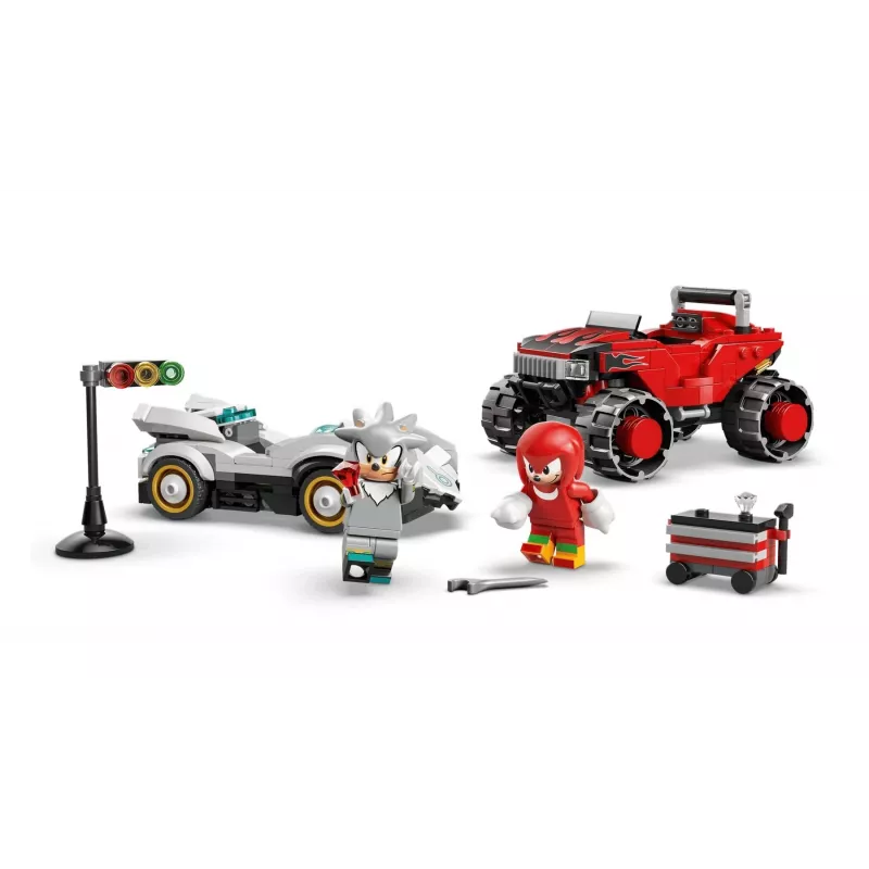 LEGO SONIC THE HEDGEHOG 77118 Silver'o automobilis prieš Knuckles'o monstrų sunkvežimį