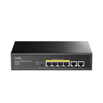 Tinklo jungiklis Cudy FS1006P Fast Ethernet 6 prievadų (4 PoE, 1 PoE+) 10/100 Mbps, 1,2 Gbit/s pralaidumas, metalinis korpusas, montavimas ant stovo/sienos