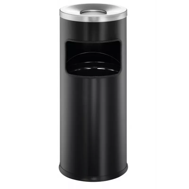 Šiukšliadėžė Durable 3332 Round Metal Black, 17 l su pelenine ir gesintuvu