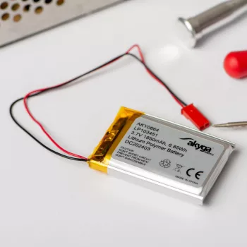 Akyga AKY0580 LP805080 Li-Po akumuliatorius 3,7 V 4000 mAh su PCM, JST 2,54 mm 2 kontaktų jungtis, 150 mm laidai