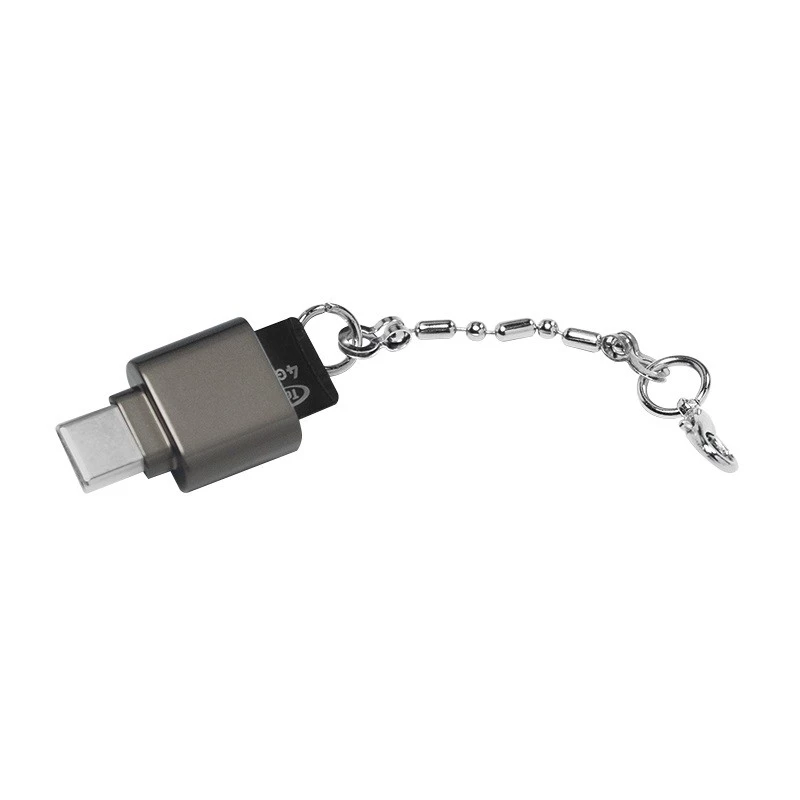 USB-C į microSD kortelių skaitytuvas su raktų pakabuku