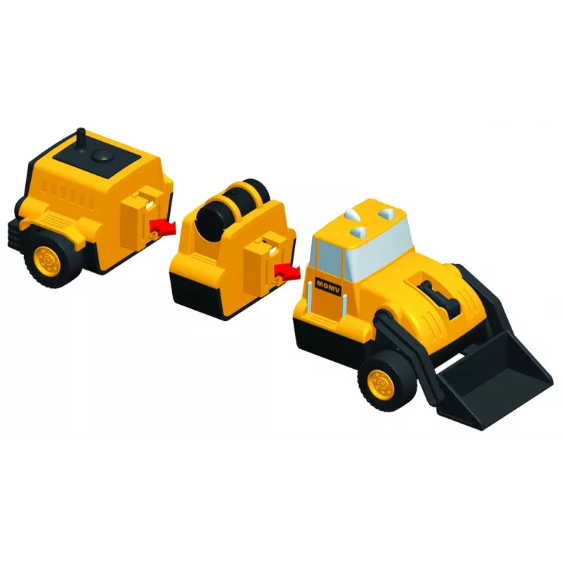 Transporto priemonių rinkinys Popular Playthings Mix or Match Vehicles Construction Black Yellow