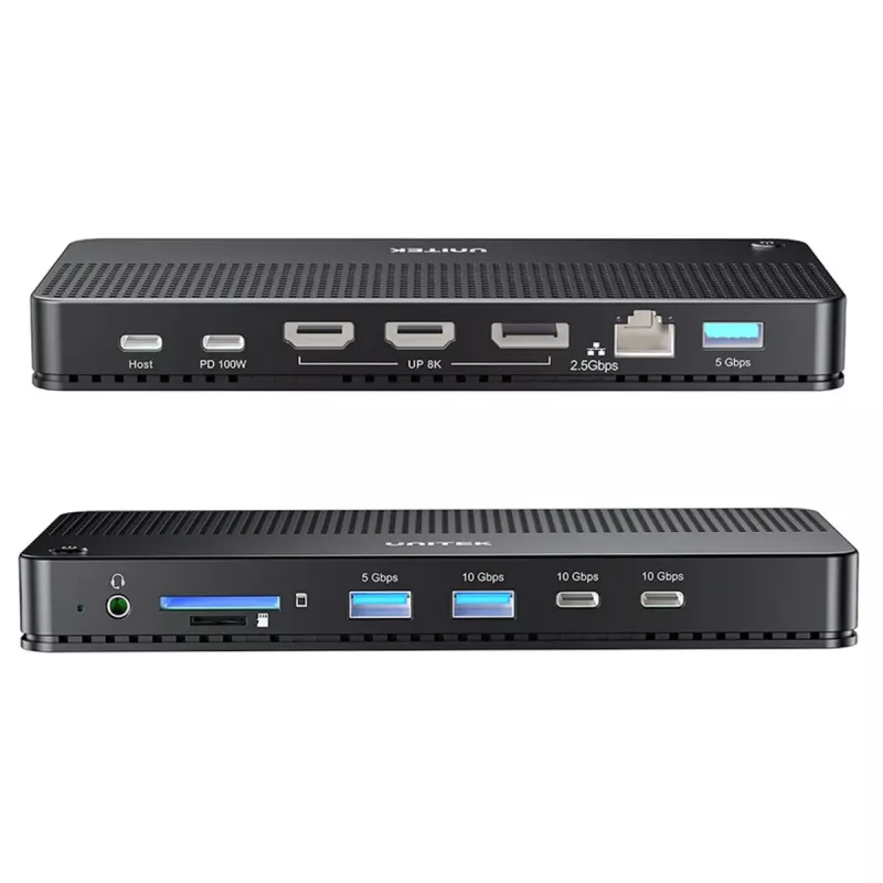 Docking stotelė UNITEK D1104A01 USB4 laidinė 100W Power Delivery