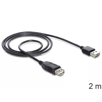USB laidas DeLOCK EASY-USB 2.0-A 2m juodas