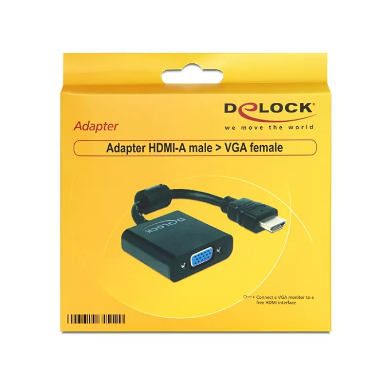 DeLOCK 65512 vaizdo kabelio adapteris VGA į HDMI