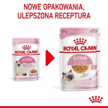 Šlapias kačiukų ėdalas Royal Canin Kitten Jelly 85 g – vištienos skonis, 85 g paketėlis, 12 vnt.