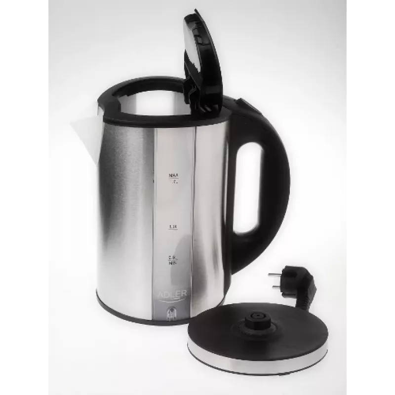 Adler AD 1216 elektrinis virdulys 1,7 L juodas, sidabrinis 2200 W