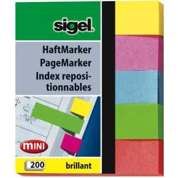 Lipnūs skirtukai Sigel HN625 mėlyna, žalia, rožinė, raudona, geltona
