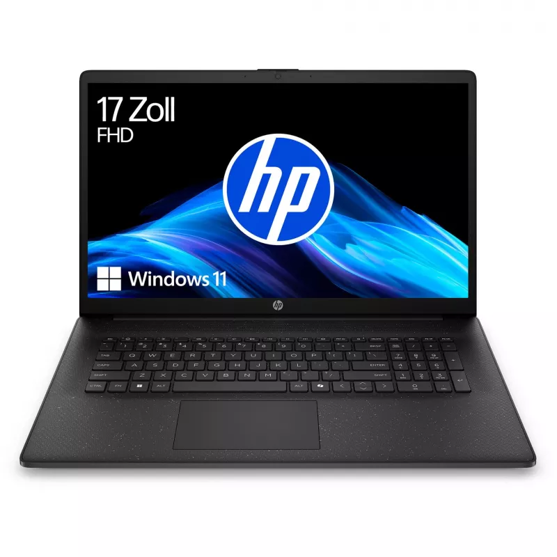 HP 17-cp2263ng nešiojamas kompiuteris, juodas, AMD Ryzen 5 7520U, AMD Radeon Graphics, 16 GB LPDDR5, 512 GB SSD, be operacinės sistemos