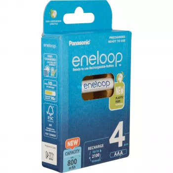 Įkraunamos baterijos PANASONIC ENELOOP AAA 800 mAh 4 vnt. (BK-4MCDE/4CP)