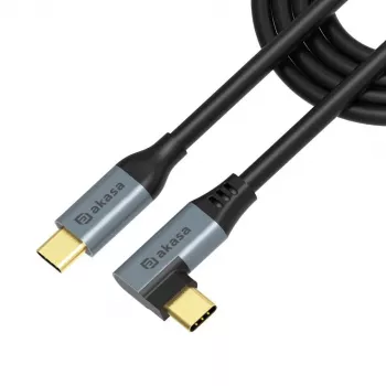 Akasa Right Angle USB tipo-C 100W PD įkrovimo laidas – duomenų ir įkrovimo kabelis