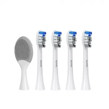 Šepetėlių galvutės No name LOVIO_SonicProtect PRO vidutinio kietumo baltos 5 vnt. LVTB124WK-HM