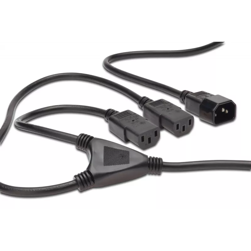 Digitus ASSMANN - Leistungsteiler (250 V Wechselstrom) - IEC 320 EN 60320 C14 - IEC 320 EN 60320 C13 - 1.7 m - geformt - Schwarz (AK-440400-017-S)