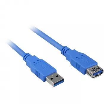 USB ilginimo laidas Sharkoon USB 3.0 M>F 3 m mėlynas