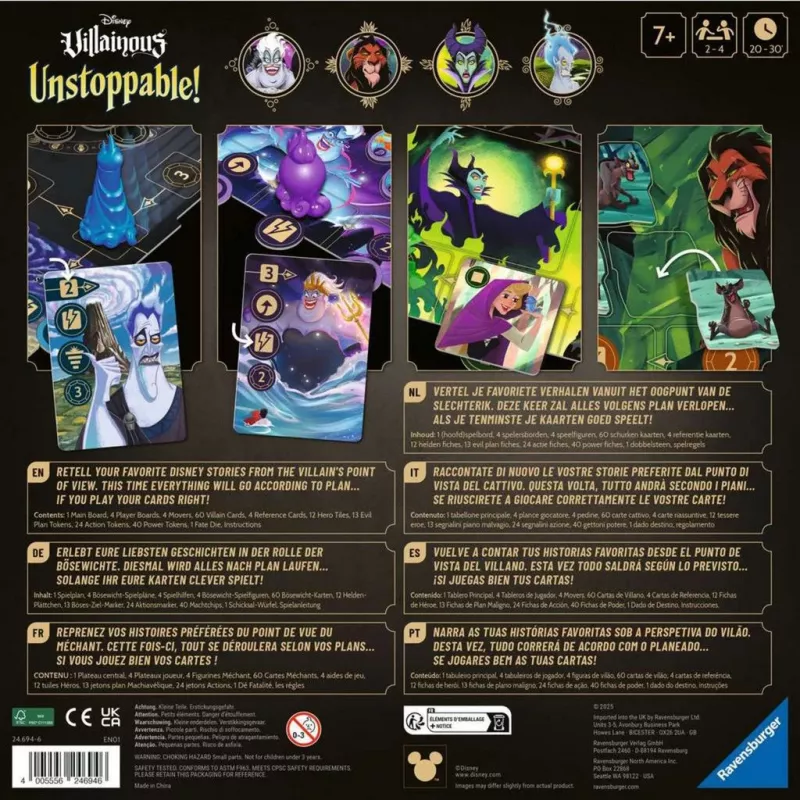 Stalo žaidimas Ravensburger Disney Villainous Unstoppable! – strateginis žaidimas nuo 7 metų