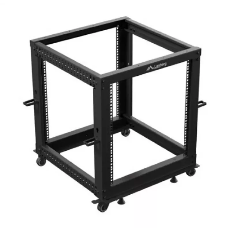Atviras stovas LANBERG Open Rack OR01-6112-B 12U 600x600 reguliuojamas juodas