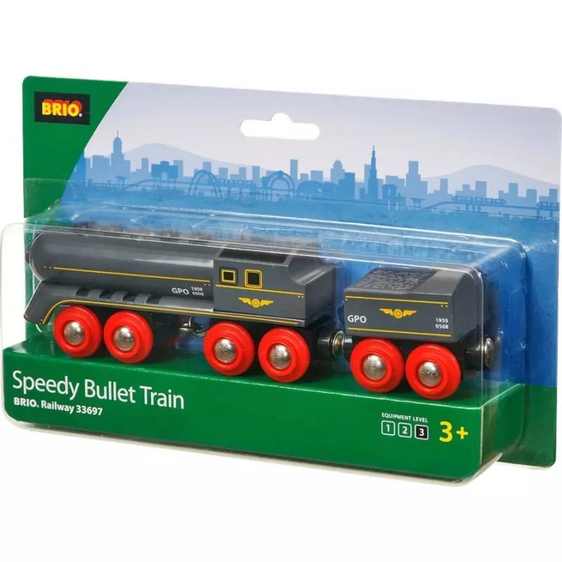 Traukinukas BRIO Speedy Bullet Train medinis