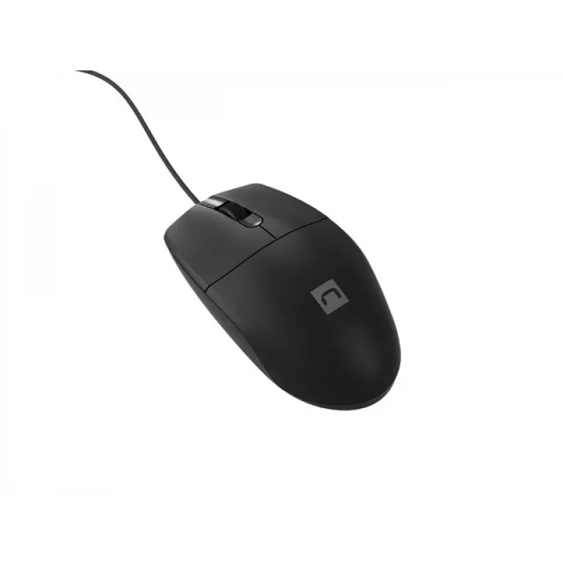 Laidinė biuro pelė NATEC Ruff Plus USB Type-A, dešinei rankai, 1200 DPI, 3 mygtukai, juoda