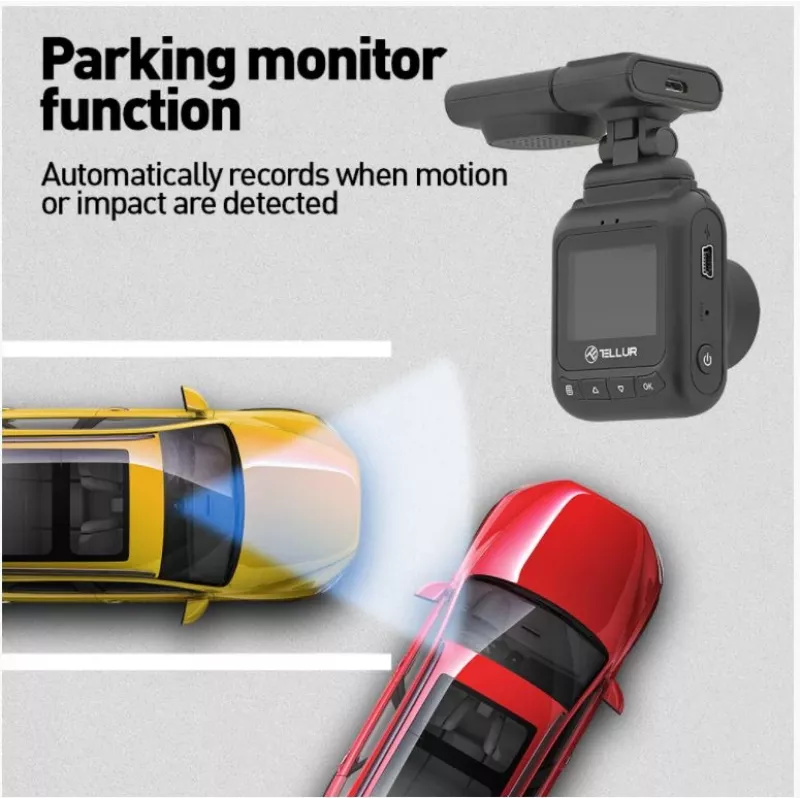 Automobilinis vaizdo registratorius Tellur Dash Patrol DC2 FullHD 1080P GPS juodas