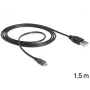 USB kabelis DeLOCK USB 2.0-A – USB micro-B 1,5 m