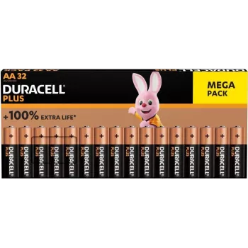 Duracell Batterie Plus AA šarminės baterijos 32 vnt. — AA dydis, 1,5 V (00216913)