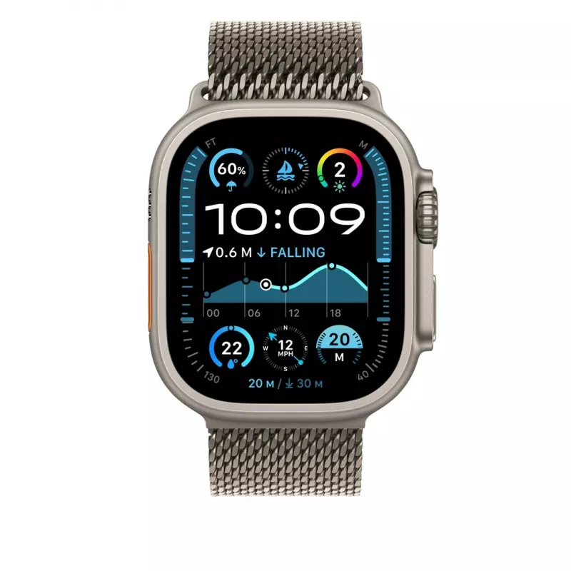 Apple 49mm natūralaus titano Milanezės kilpa vidutinė titano spalvos