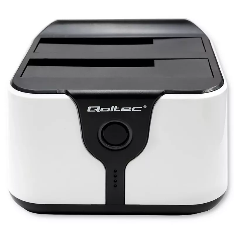 Qoltec 50309 dokų stotis HDD SSD 2.5 3.5 | SATA III | USB 3.0 | Super sparta 5 Gb/s | su klonavimo funkcija