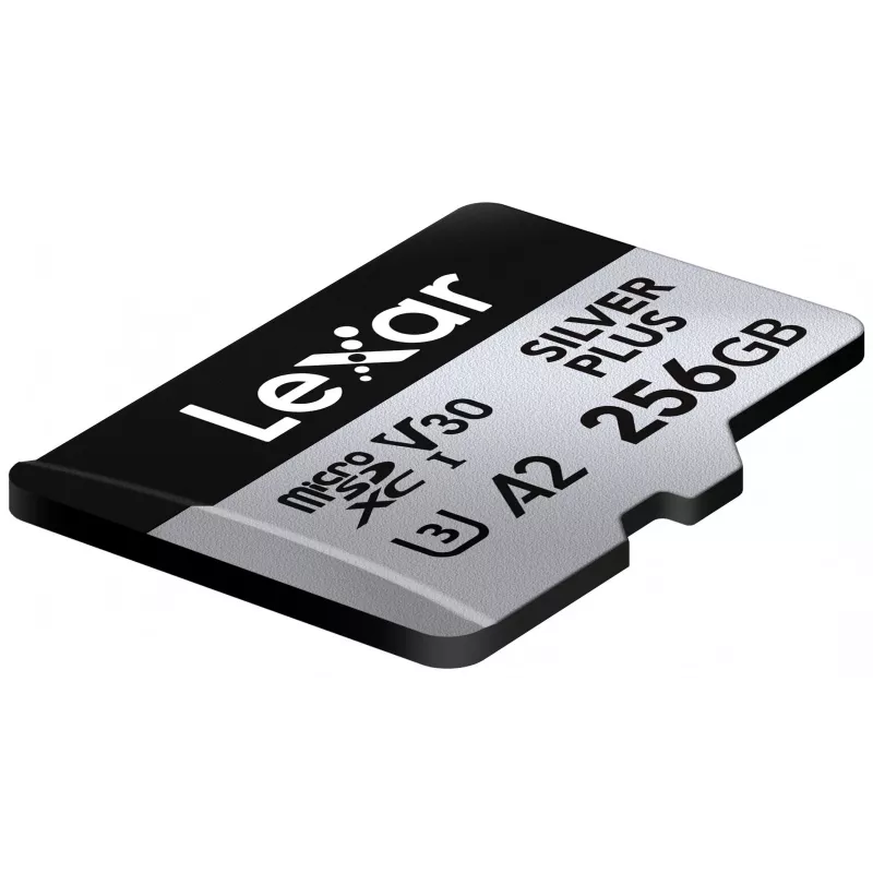 Atminties kortelė microSD 256GB C10 A2 U3 V30 205/150MB/s Silver Plus