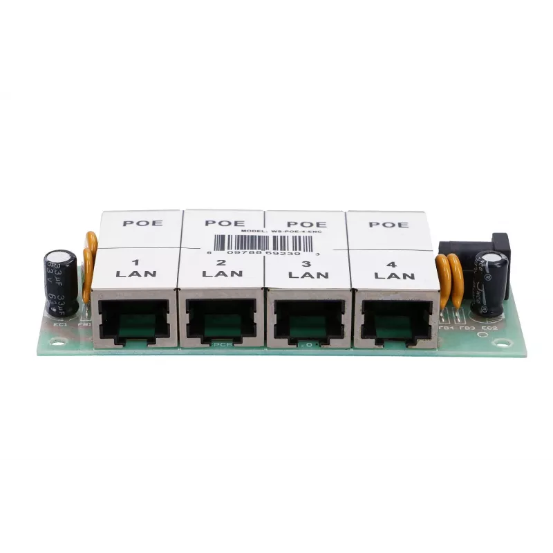 Extralink 4 prievadų PoE injektorius 4x 100Mb/s RJ45, Fast Ethernet, 48 V, be korpuso