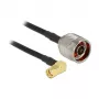 Koaksialinis kabelis DeLOCK 0.3m N/RP-SMA CFD200 juodas