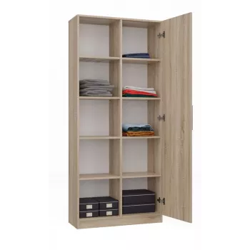 Biuro spintelė knygoms Top e shop RD-80 SONOMA KPL, ąžuolo spalvos, 10 lentynų, 800×300×1820 mm, medžio drožlių plokštės rėmas