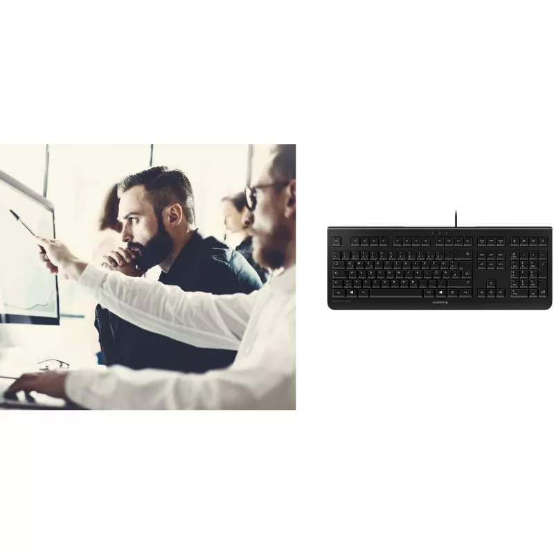 CHERRY KC 1000 klaviatūra biurui USB QWERTY ispaniška juoda