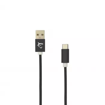 Laidas USB – USB-C White Shark Adder 2 m – įkrovimo ir duomenų perdavimo laidas, baltas