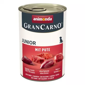ANIMONDA GranCarno Junior su kalakutu – šlapias šunų ėdalas – 400 g