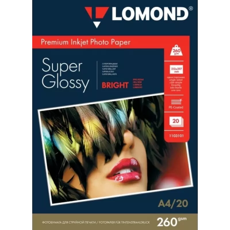 Foto popierius Lomond Premium 260 g/m² A4 Super Glossy, 20 lapų