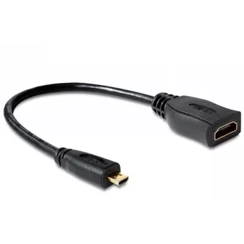 HDMI kabelis DeLOCK 65391 0,23 m, A tipo (standartinis) į D tipo (Micro-HDMI), juodas