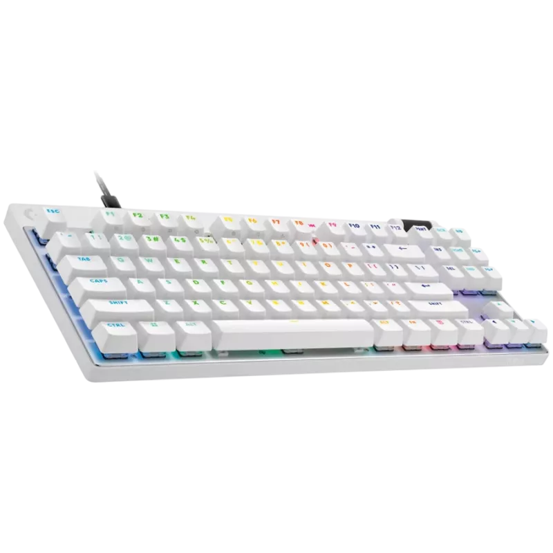 Žaidimų klaviatūra LOGITECH G PRO X TKL RAPID balta, US INT'L, USB, linijiniai jungikliai