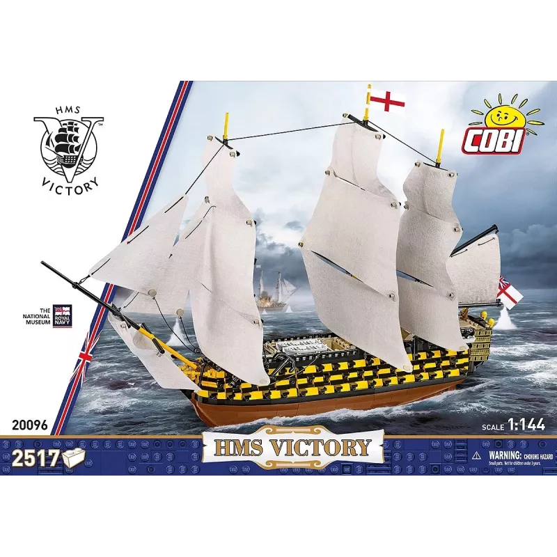Konstruktorius Cobi HMS Victory — 2517 detalių, detalus istorinis burlaivio modelis