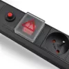 Qoltec 53996 Maitinimo juosta RACK 19 | 1U | 16A | PDU | 8x FRENCH | 2m