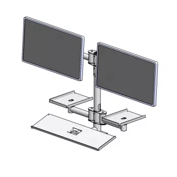 Sieninis stovas su dviem tvirtinimo rankomis, ergonomic solutions, modelis EET063-02
