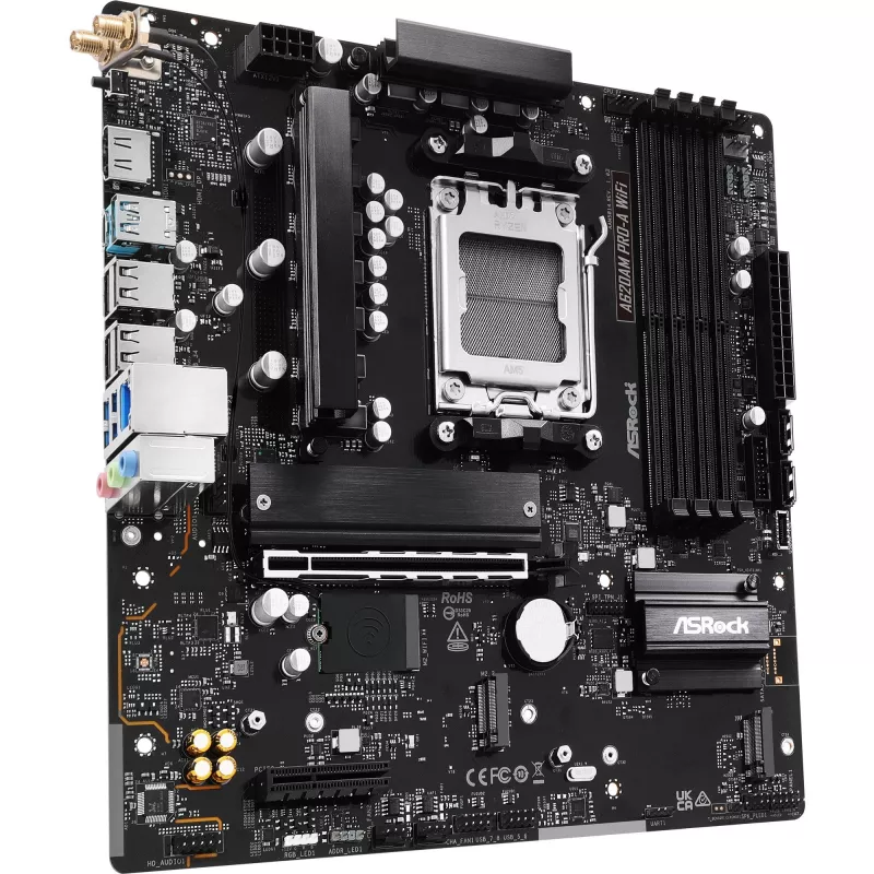 Motininė plokštė ASRock A620AM Pro-A WiFi AM5 mATX