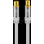 Goobay TV antenos laidas (135 dB tipas), 4x ekranuotas, 3 m, baltas, auksuotas, koaksialinis lizdas > kištukas (70318)