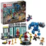 LEGO Marvel rinkinys Geležinio žmogaus laboratorija Šarvų salė 76315 — 384 detalės, 5 minifigūrėlės, ekspozicinė zona