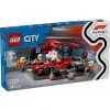 LEGO City F1 Pit Stop rinkinys 60443 – Ferrari F1 automobilis, 322 detalės, 5 minifigūrėlės, nuo 6 metų