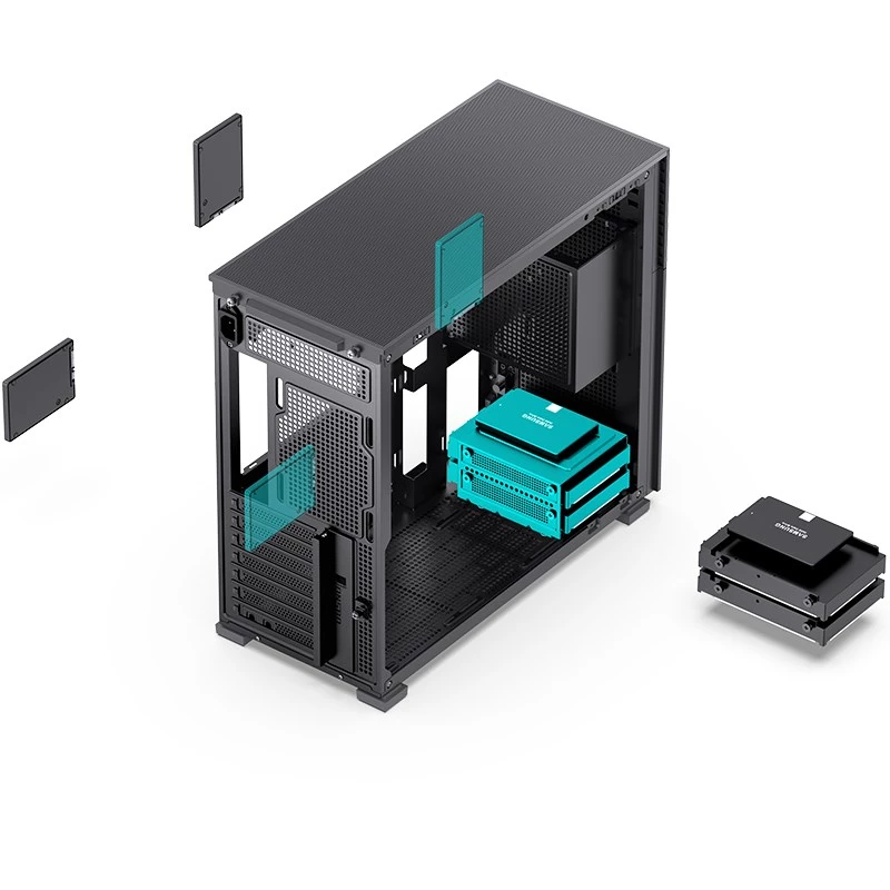 Korpusas Jonsbo D41 MESH Midi Tower Juodas