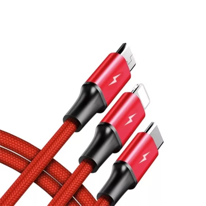 UNITEK C4049RD USB laidas 1,2 m USB A / USB C / Micro-USB B / Lightning raudonas